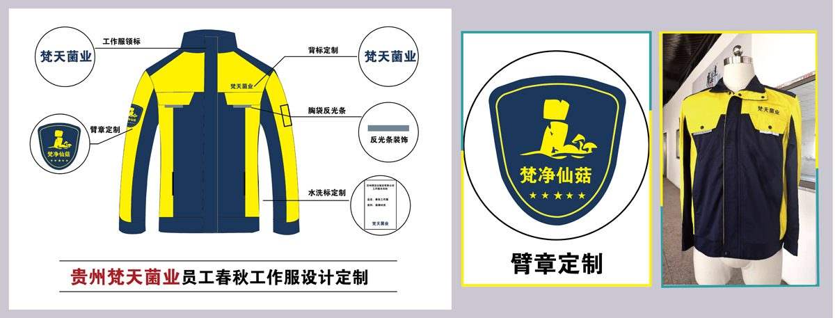 梵天菌业工作服定制款式图片