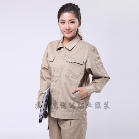 驼色涤棉纱卡春秋工作服