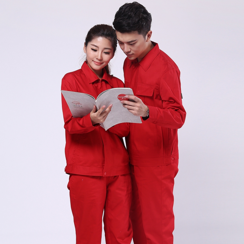 大红色工作服款式